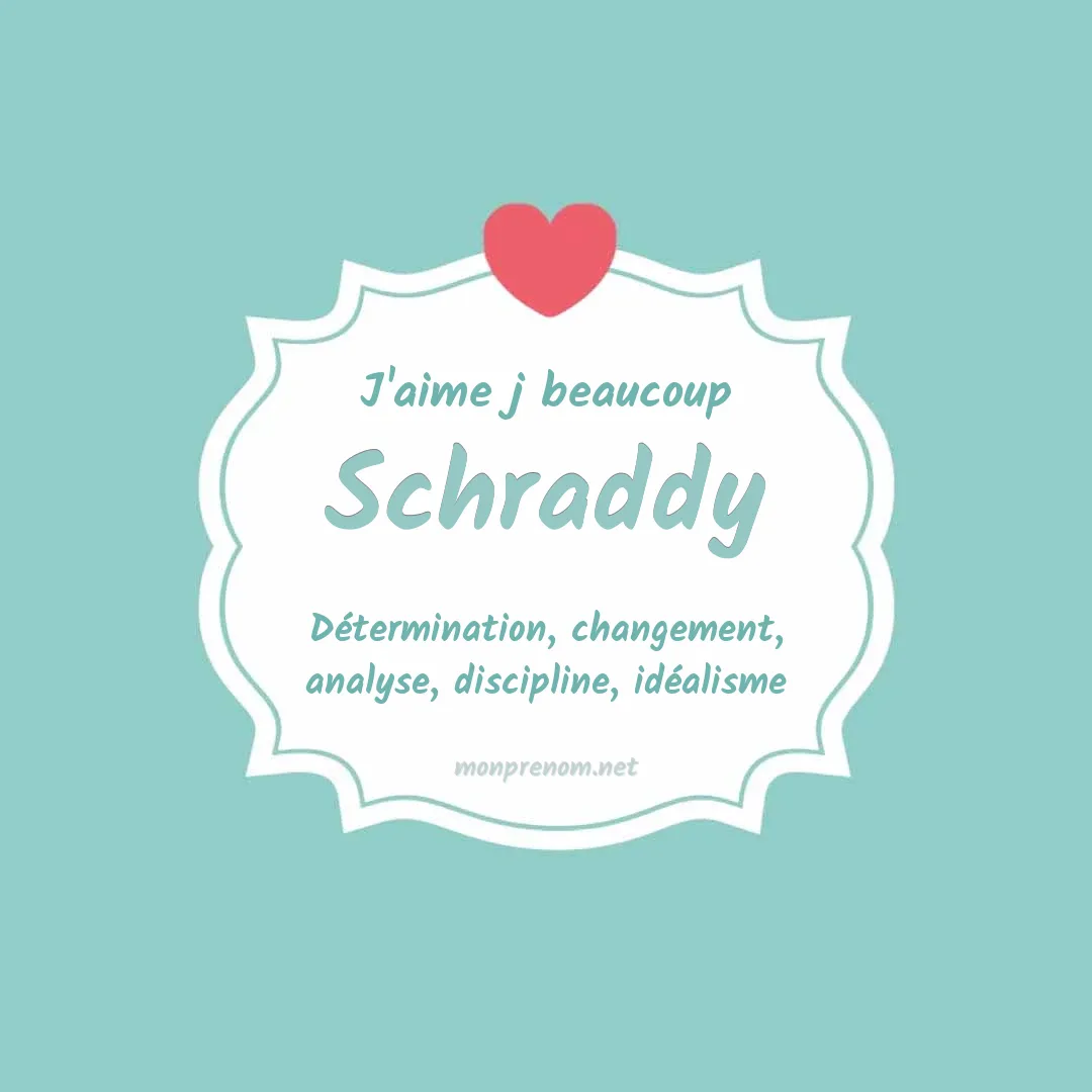 j'aime beaucoup Schraddy