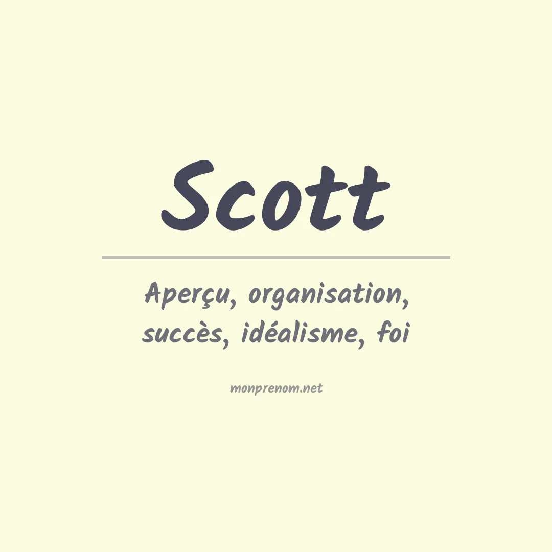 Signification du Prénom Scott