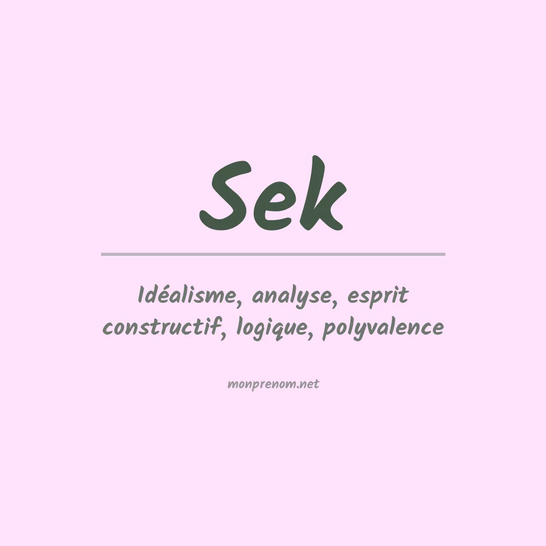 Signification du Prénom Sek