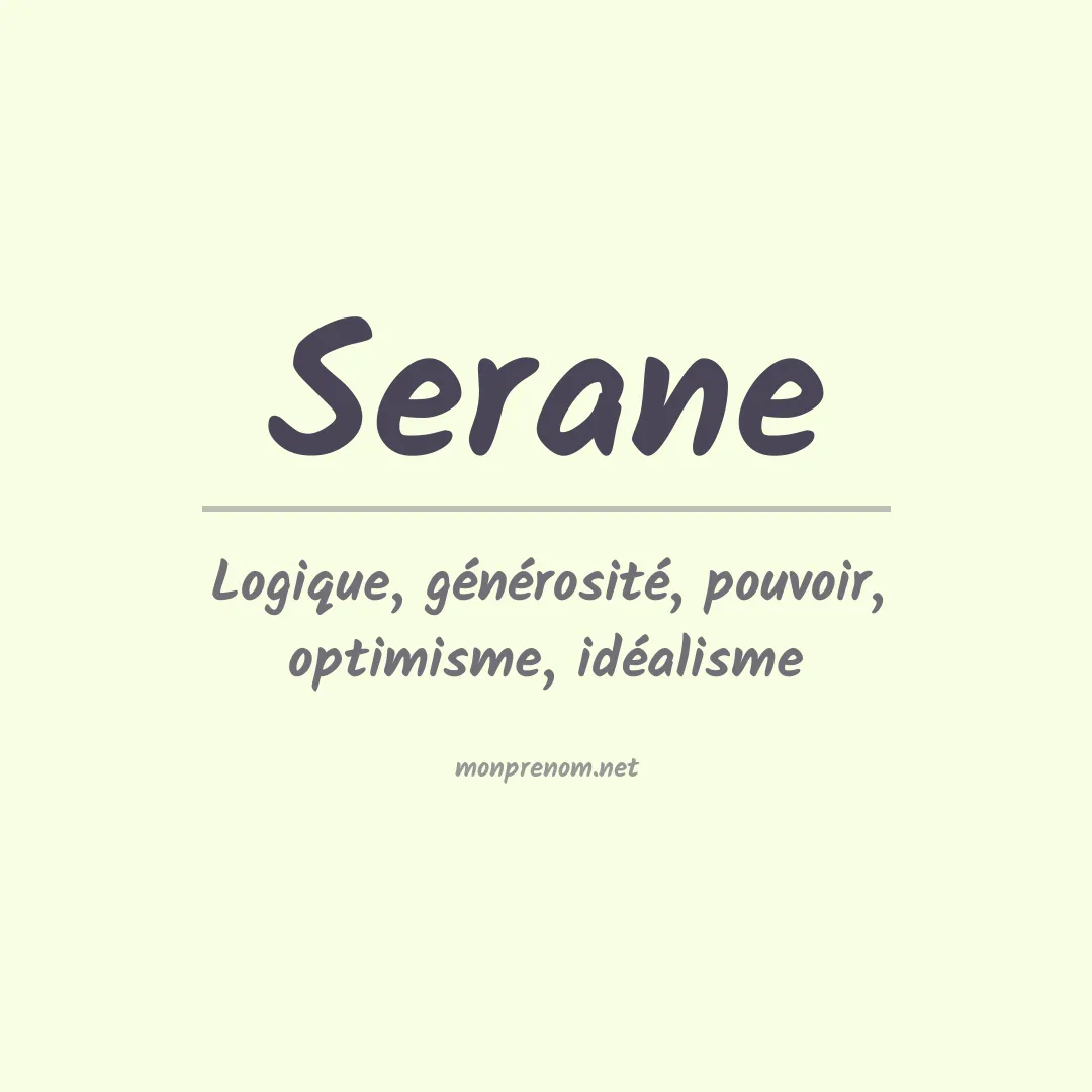 Signification du Prénom Serane Signification du Prénom Serane