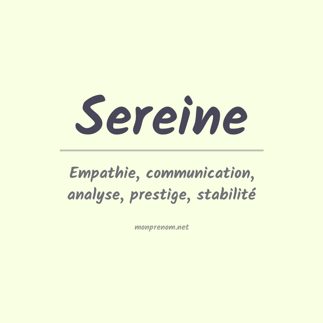 Signification du Prénom Sereine Signification du Prénom Sereine