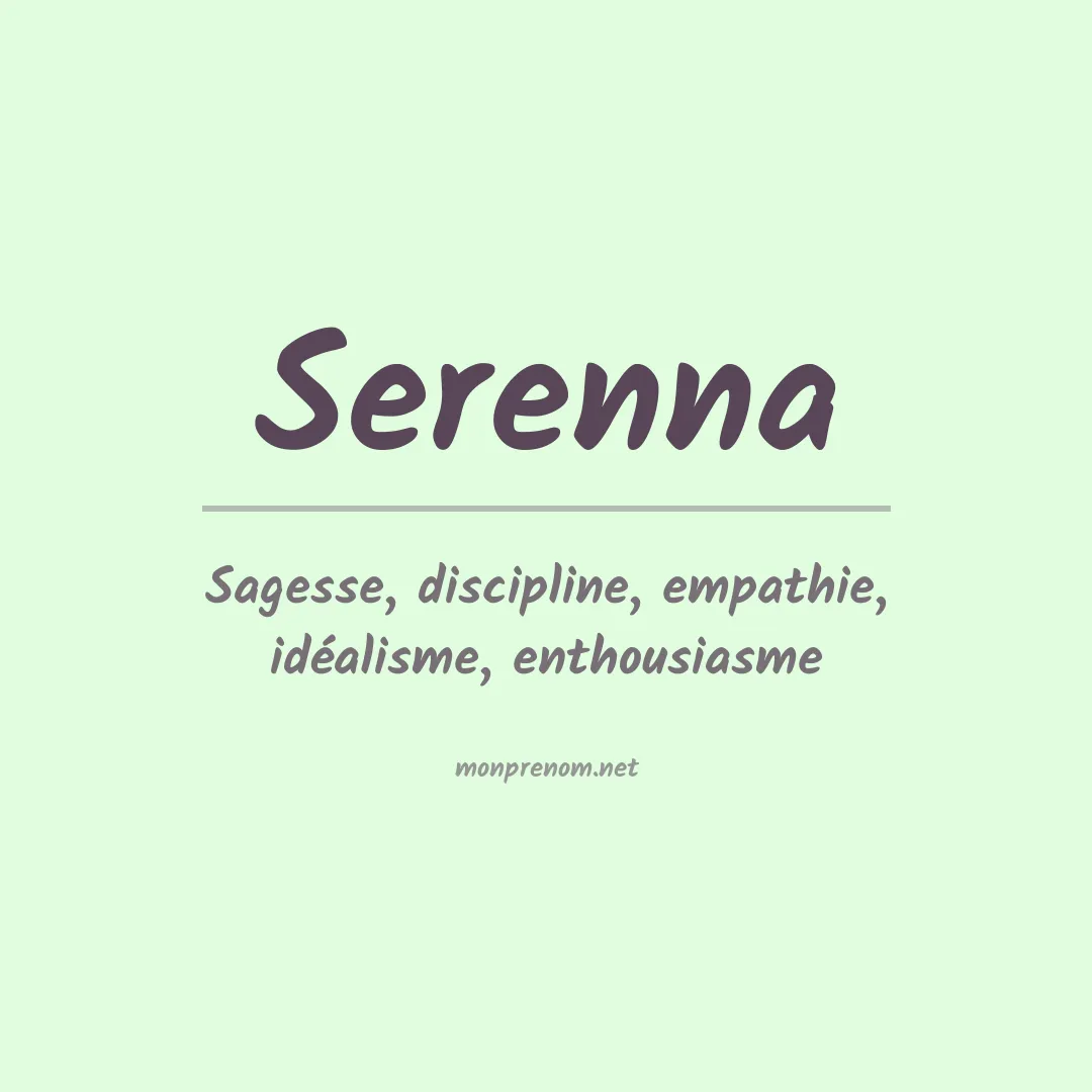 Signification du Prénom Serenna