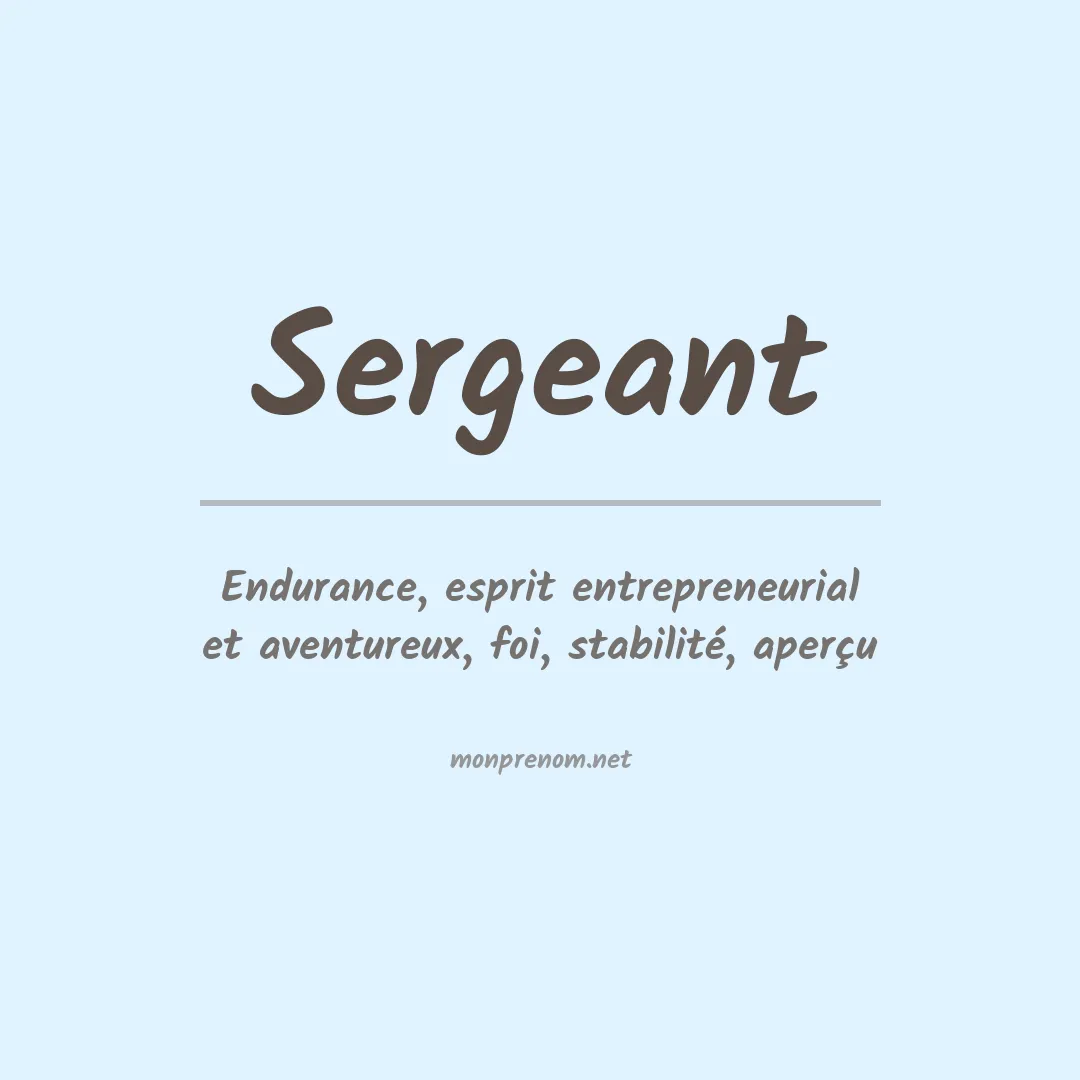 Signification du Prénom Sergeant