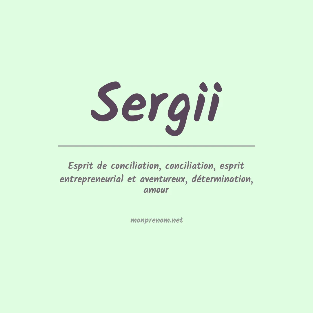 Signification du Prénom Sergii