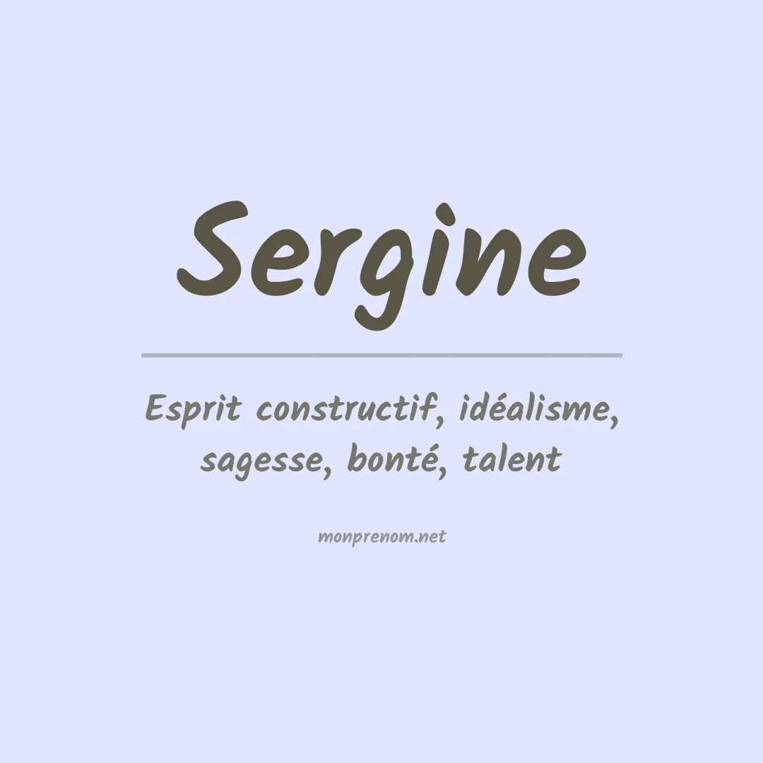 Signification du Prénom Sergine