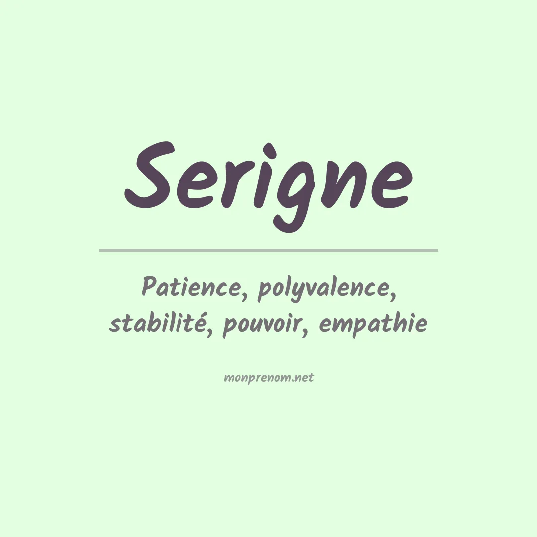 Signification du Prénom Serigne