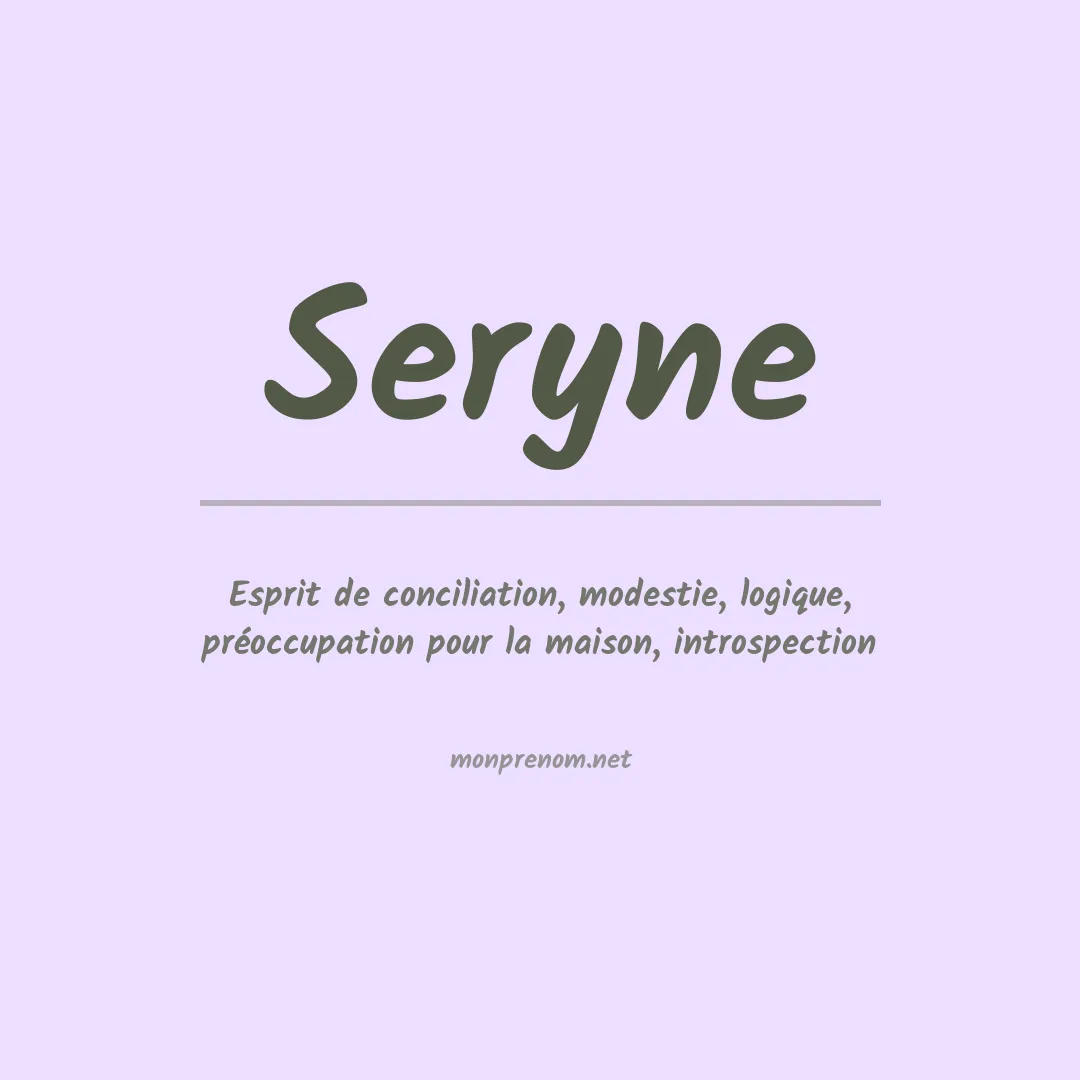 Signification du Prénom Seryne Signification du Prénom Seryne