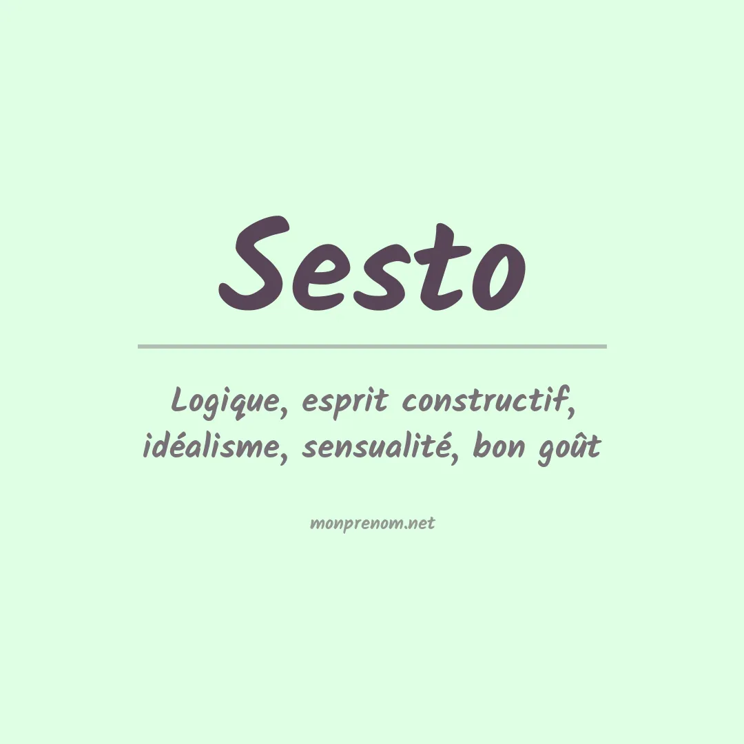 Signification du Prénom Sesto