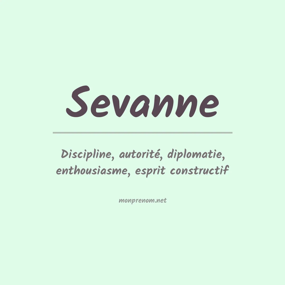 Signification du Prénom Sevanne Signification du Prénom Sevanne