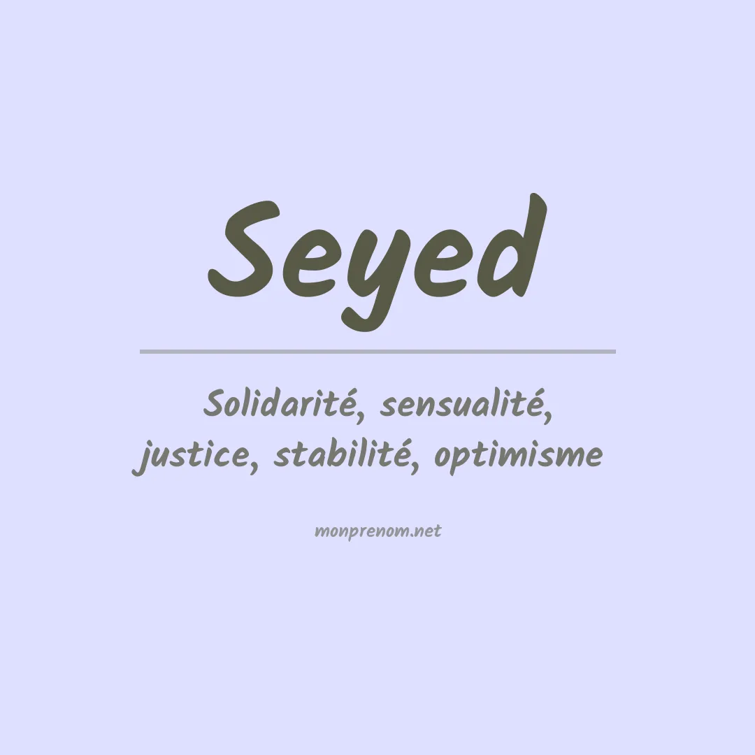 Signification du Prénom Seyed