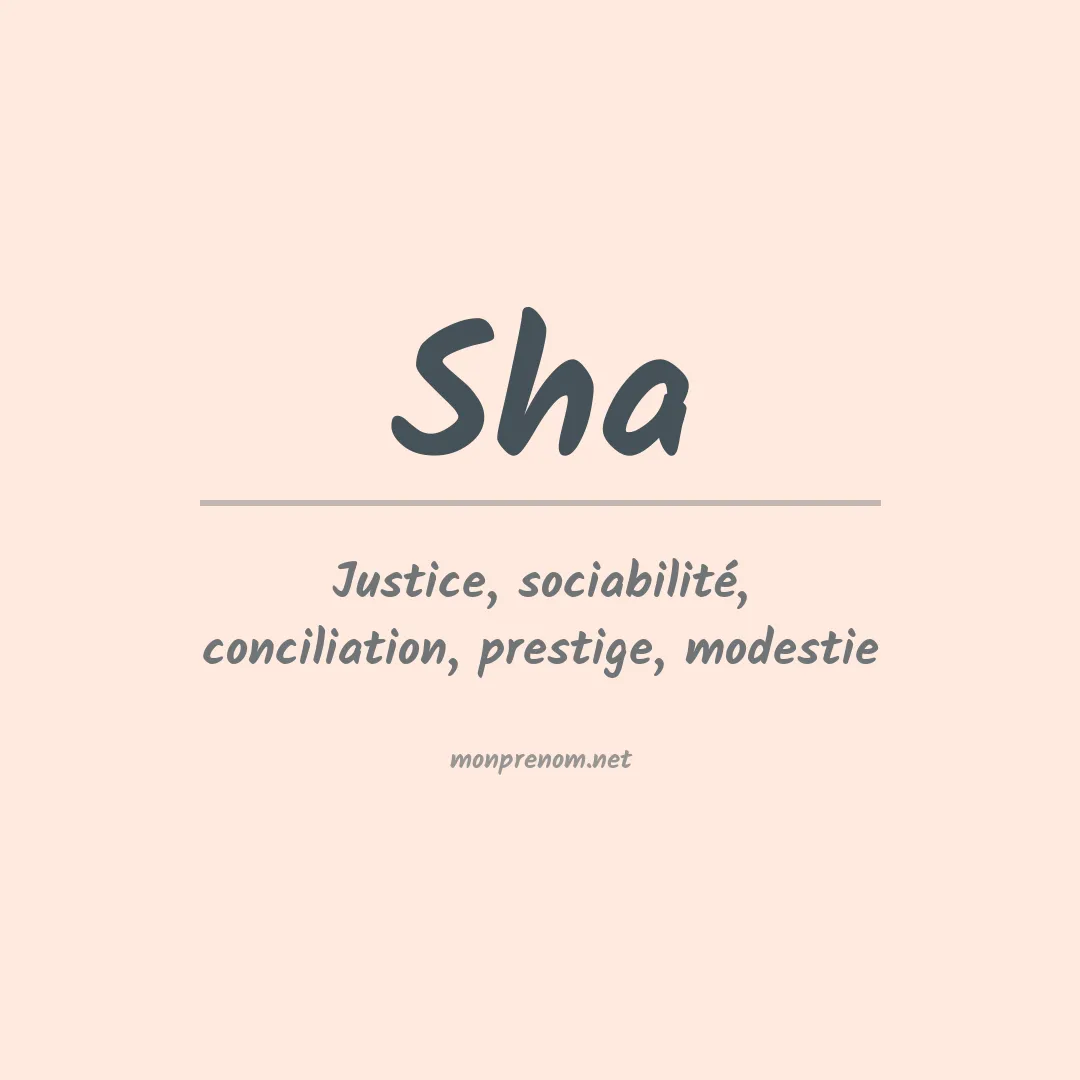 Signification du Prénom Sha