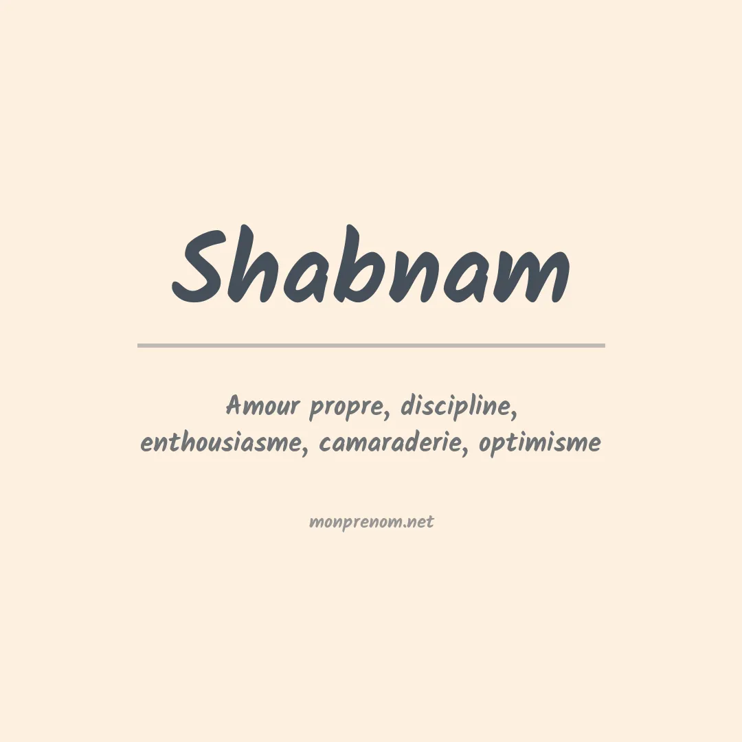 Signification du Prénom Shabnam