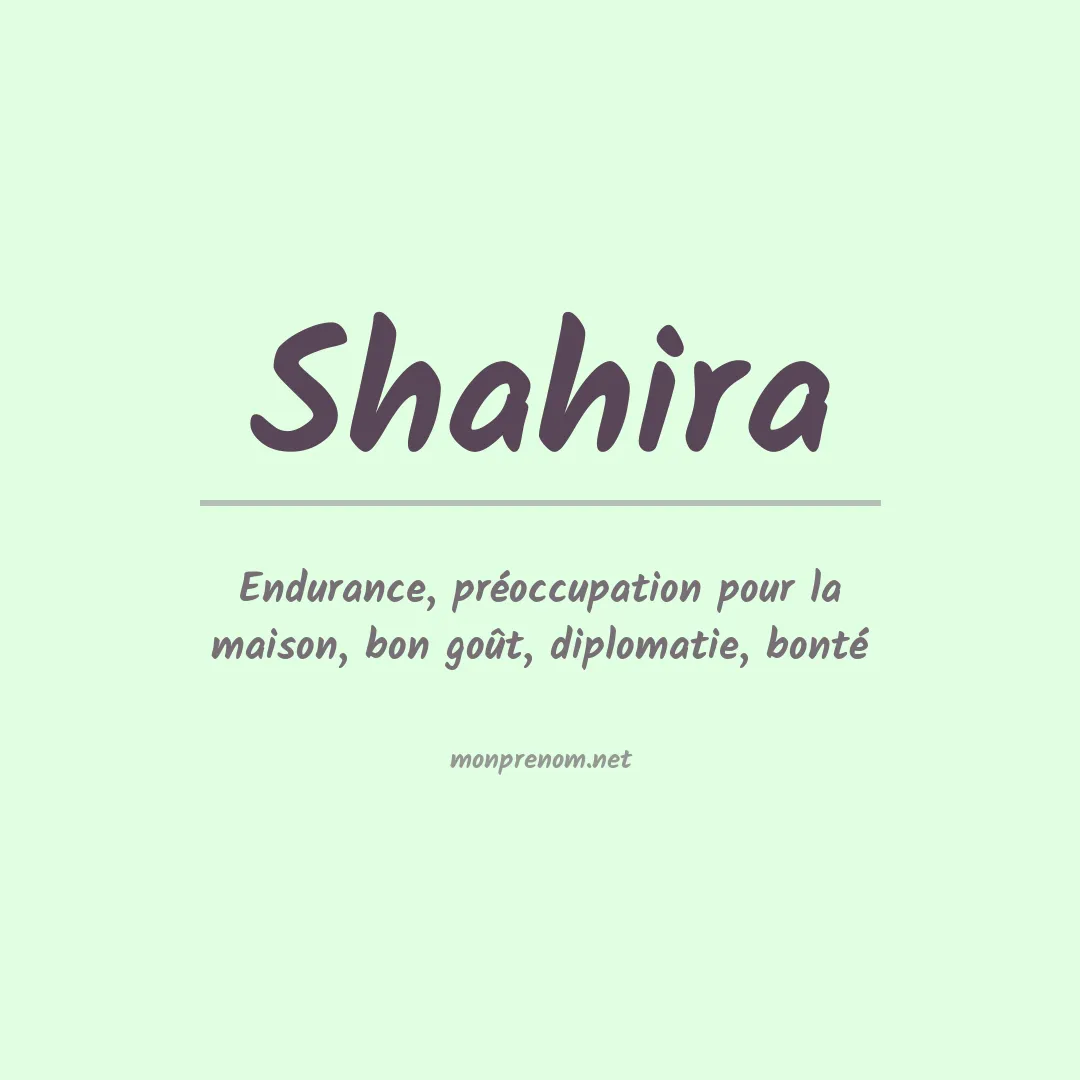 Signification du Prénom Shahira Signification du Prénom Shahira