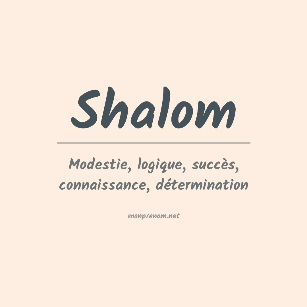 Signification du Prénom Shalom