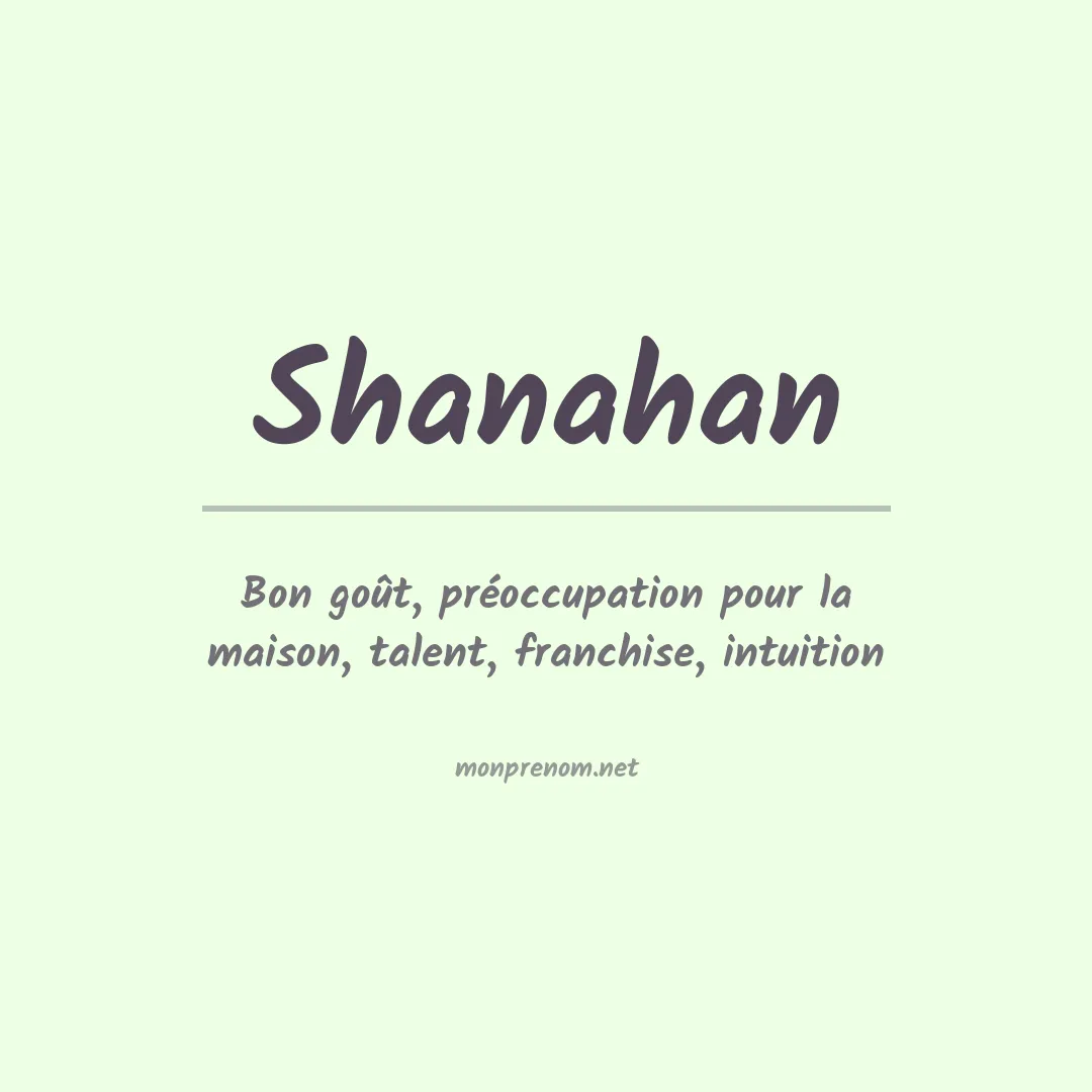 Signification du Prénom Shanahan