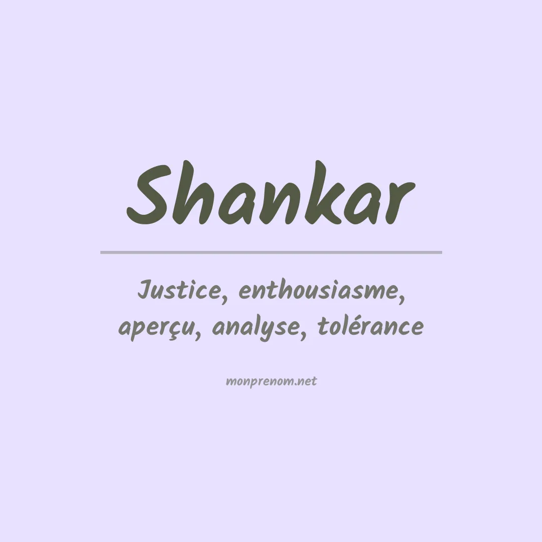 Signification du Prénom Shankar