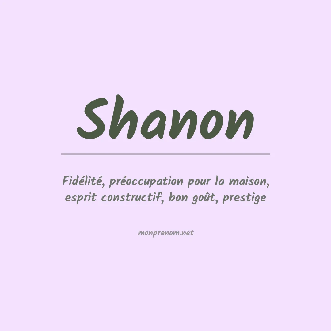 Signification du Prénom Shanon