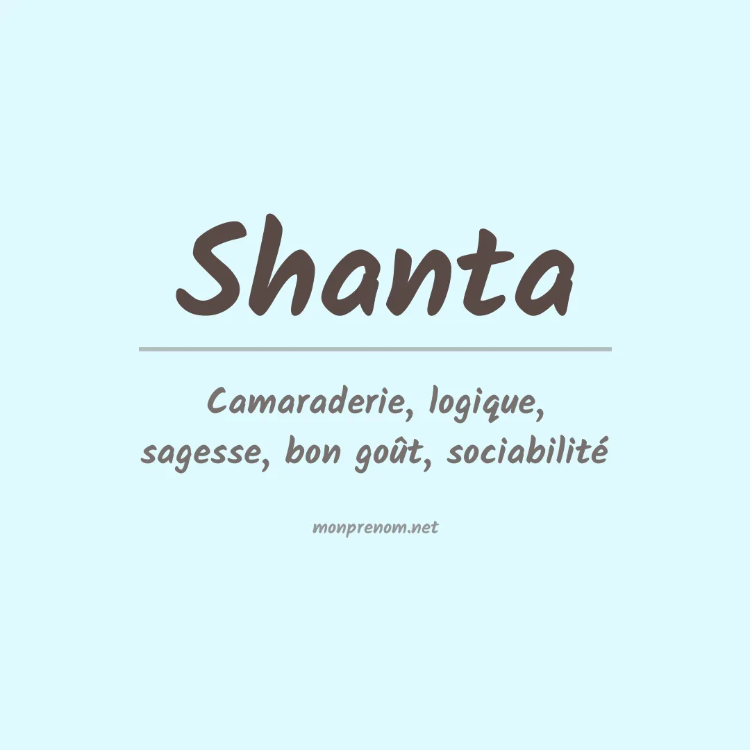Signification du Prénom Shanta Signification du Prénom Shanta