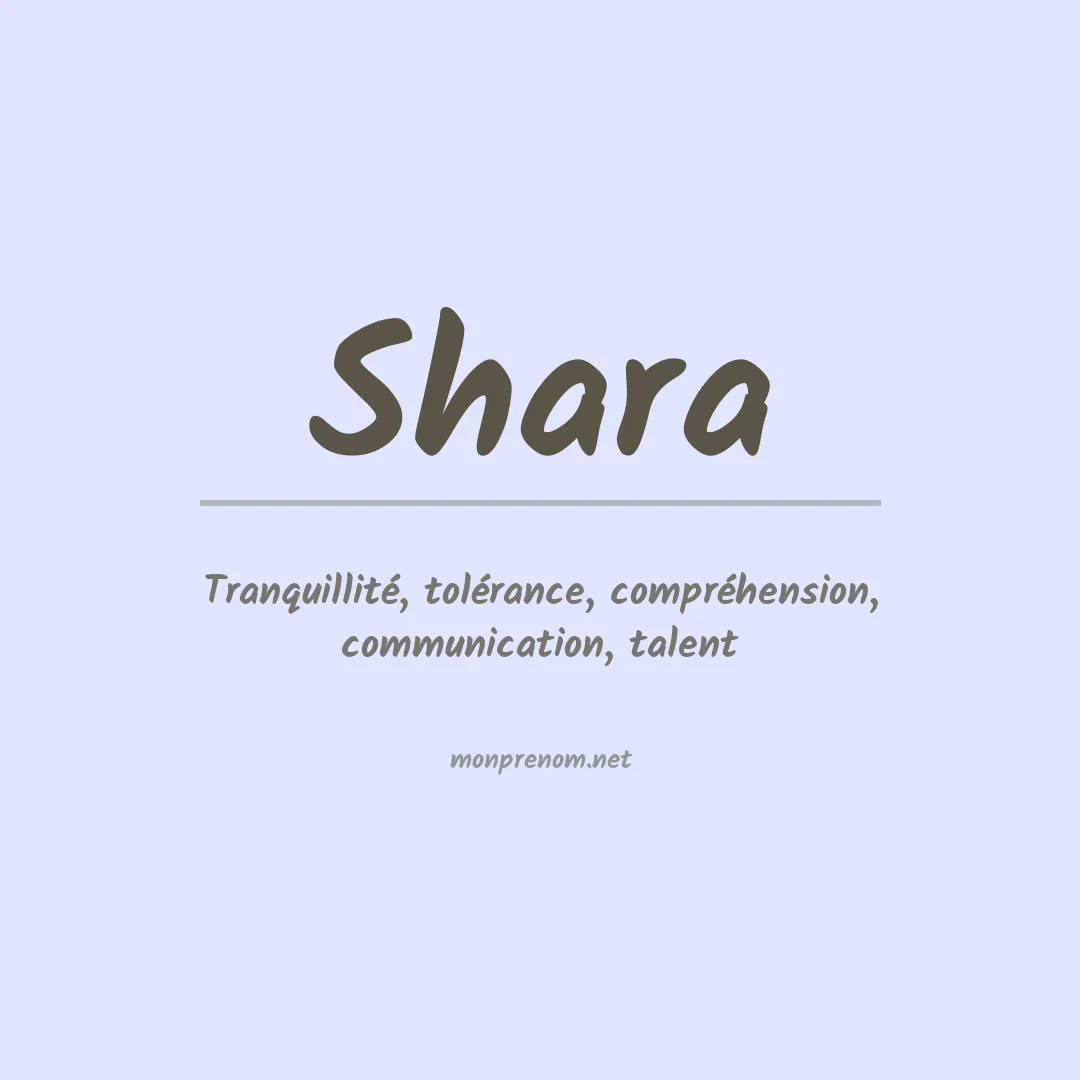 Signification du Prénom Shara Signification du Prénom Shara
