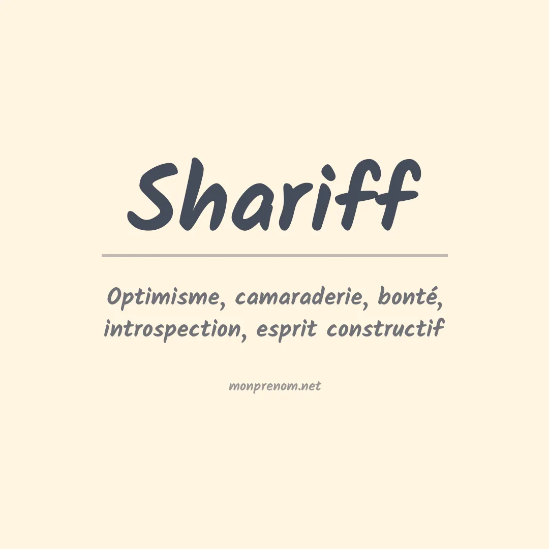 Signification du Prénom Shariff