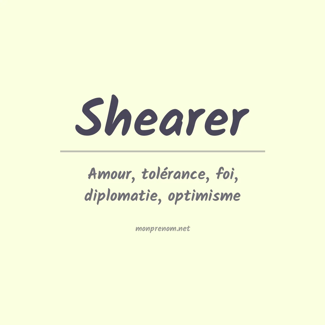 Signification du Prénom Shearer Signification du Prénom Shearer