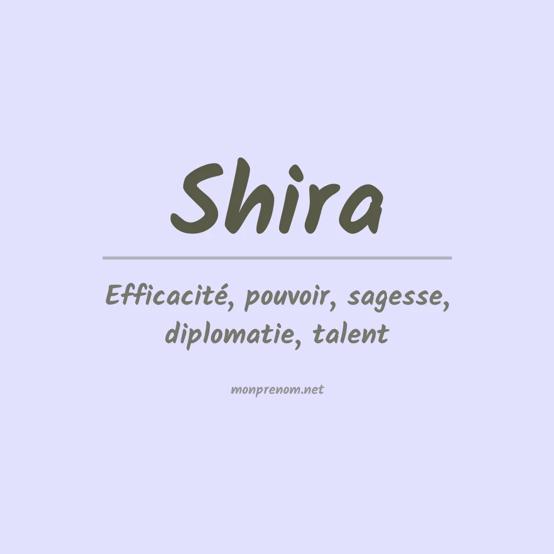 Signification du Prénom Shira