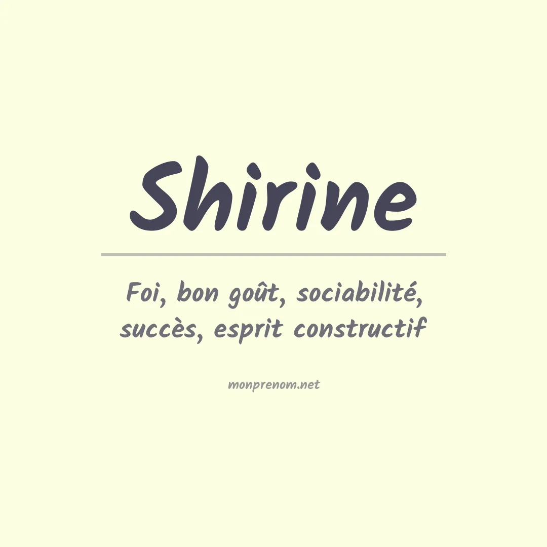 Signification du Prénom Shirine Signification du Prénom Shirine
