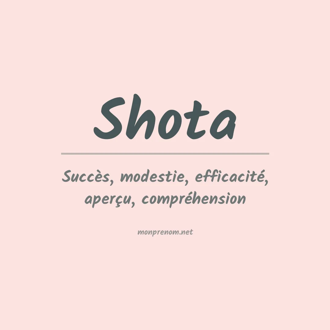Signification du Prénom Shota Signification du Prénom Shota