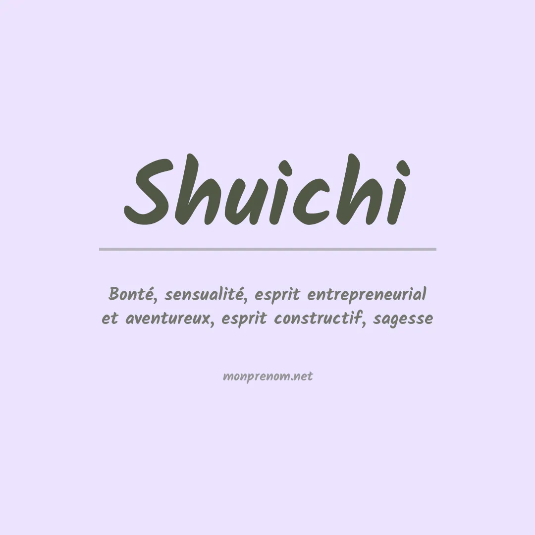 Signification du Prénom Shuichi
