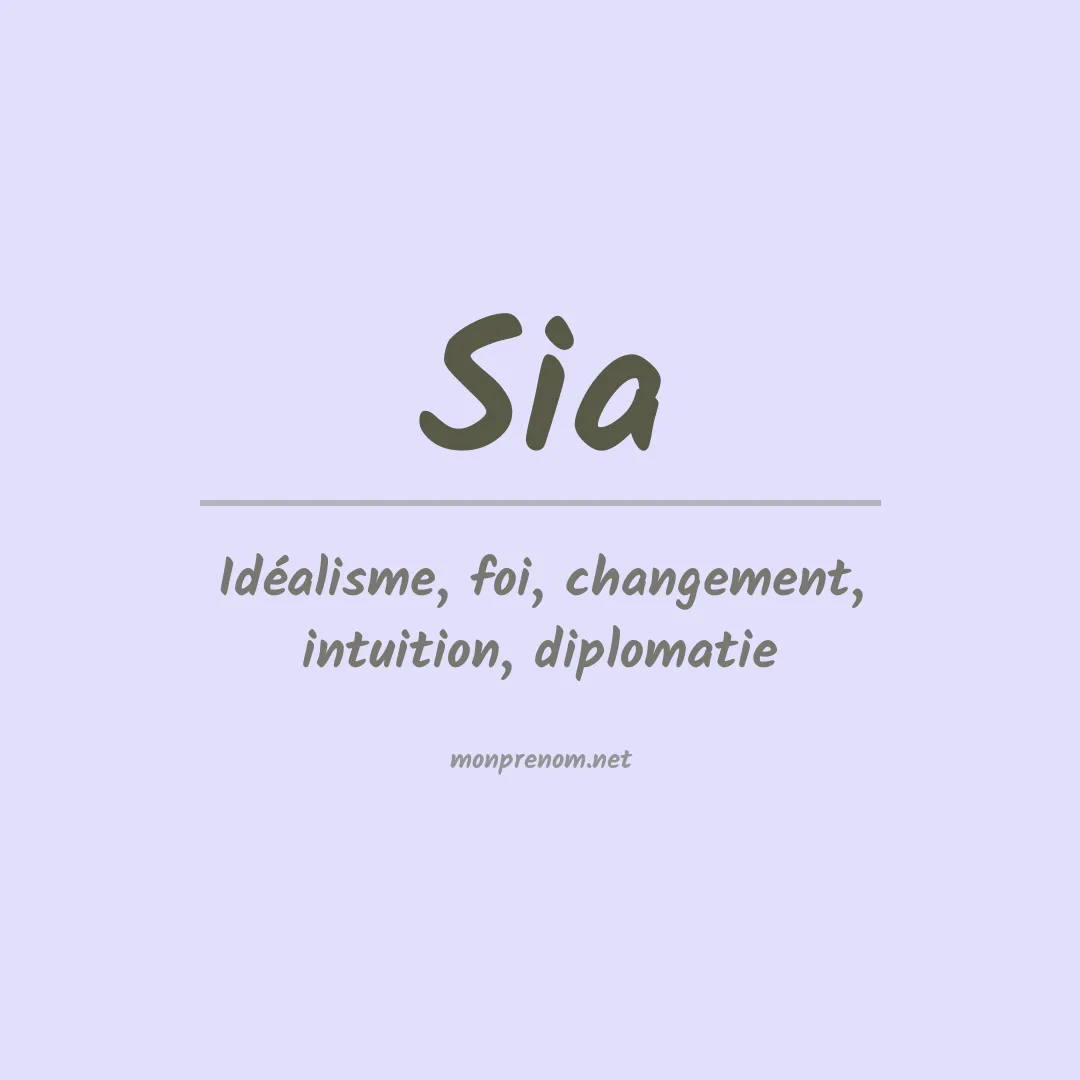 Signification du Prénom Sia