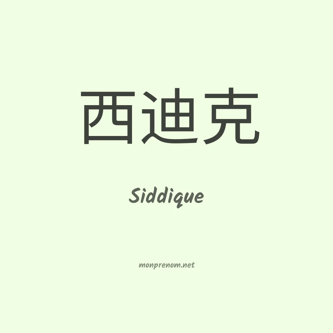 Siddique en chino