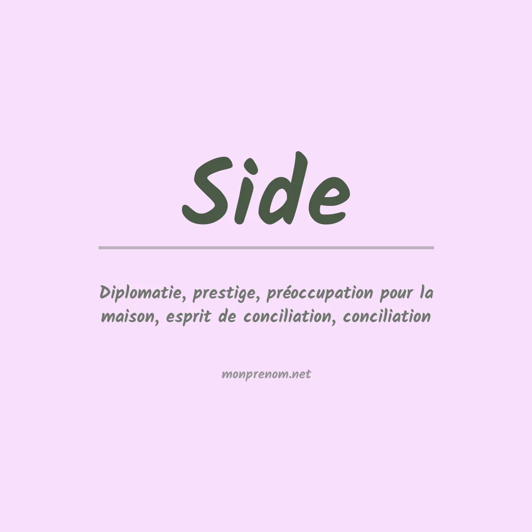 Signification du Prénom Side Signification du Prénom Side
