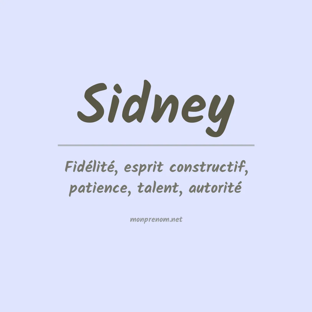 Signification du Prénom Sidney