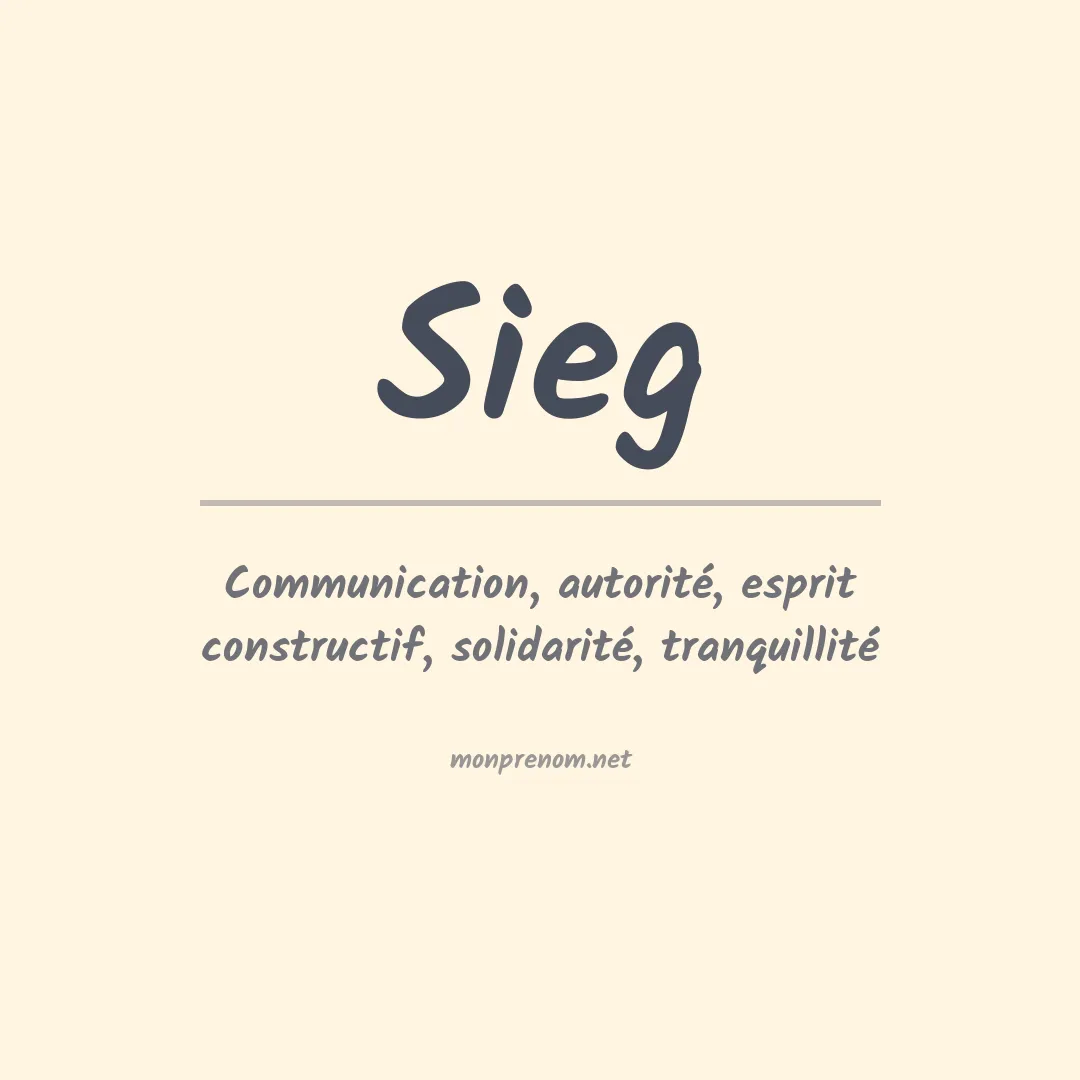 Signification du Prénom Sieg