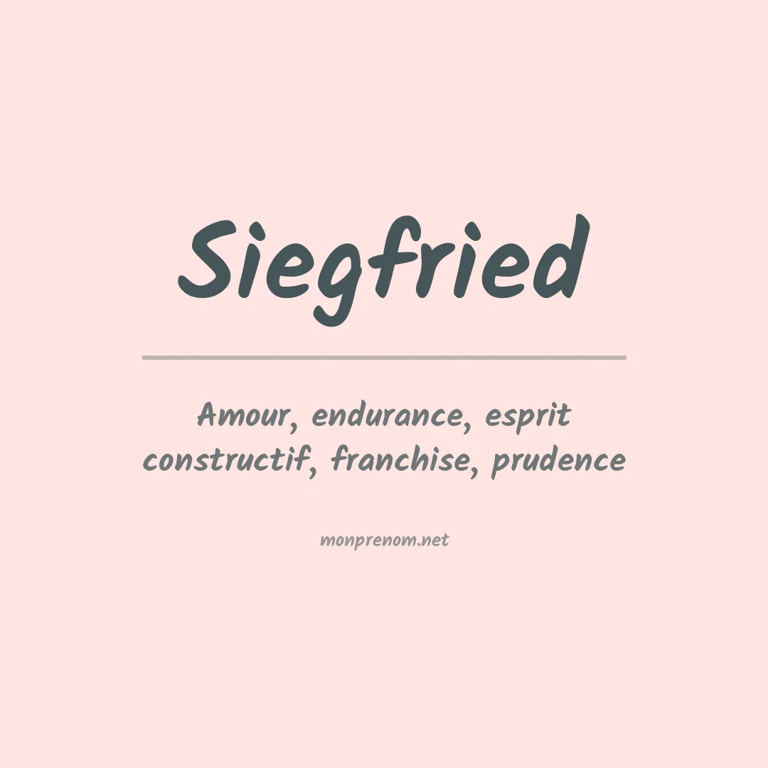 Signification du Prénom Siegfried