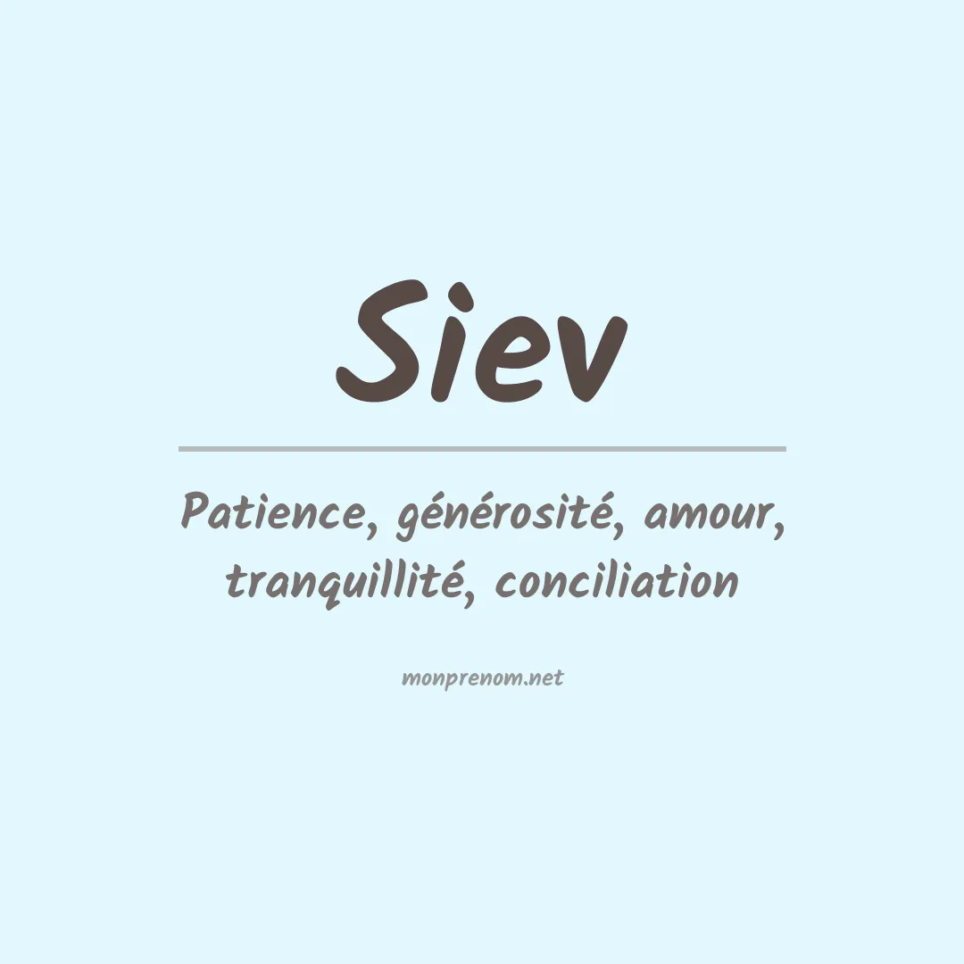 Signification du Prénom Siev