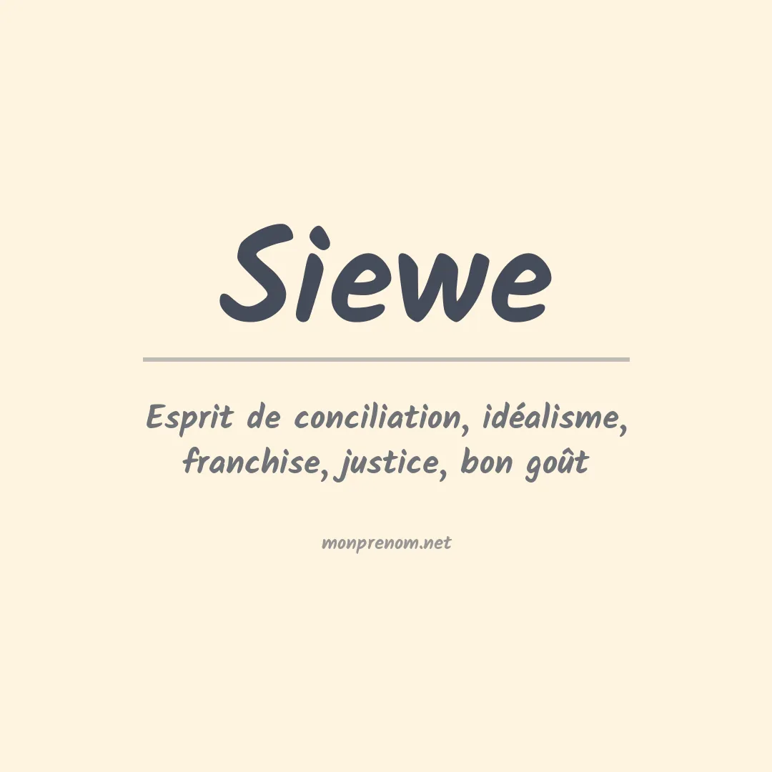 Signification du Prénom Siewe Signification du Prénom Siewe