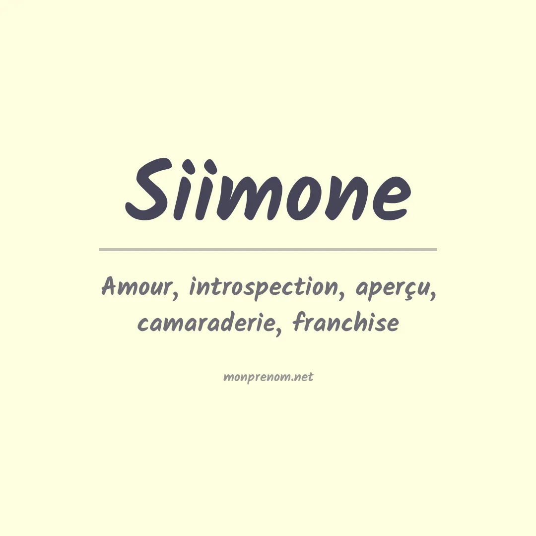 Signification du Prénom Siimone