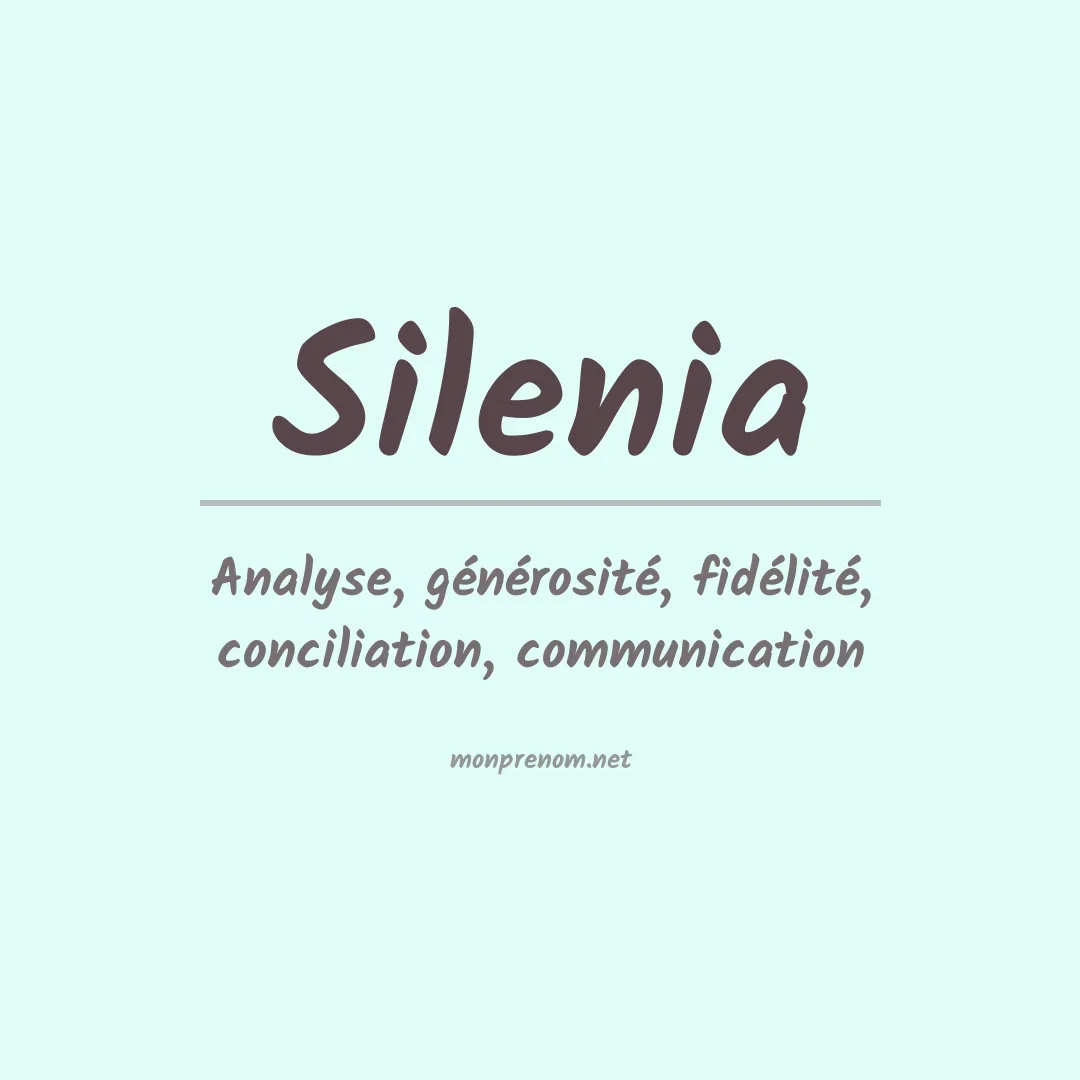 Signification du Prénom Silenia Signification du Prénom Silenia