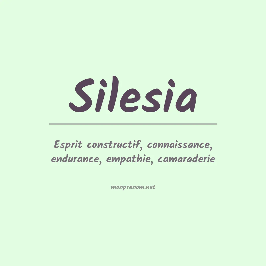 Signification du Prénom Silesia Signification du Prénom Silesia