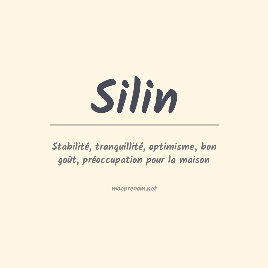 Signification du Prénom Silin Signification du Prénom Silin