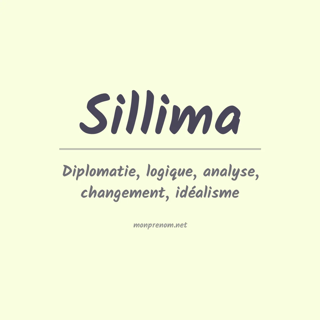 Signification du Prénom Sillima