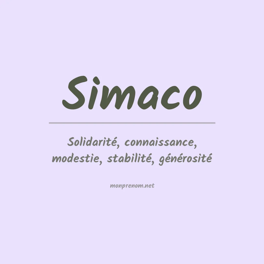 Signification du Prénom Simaco