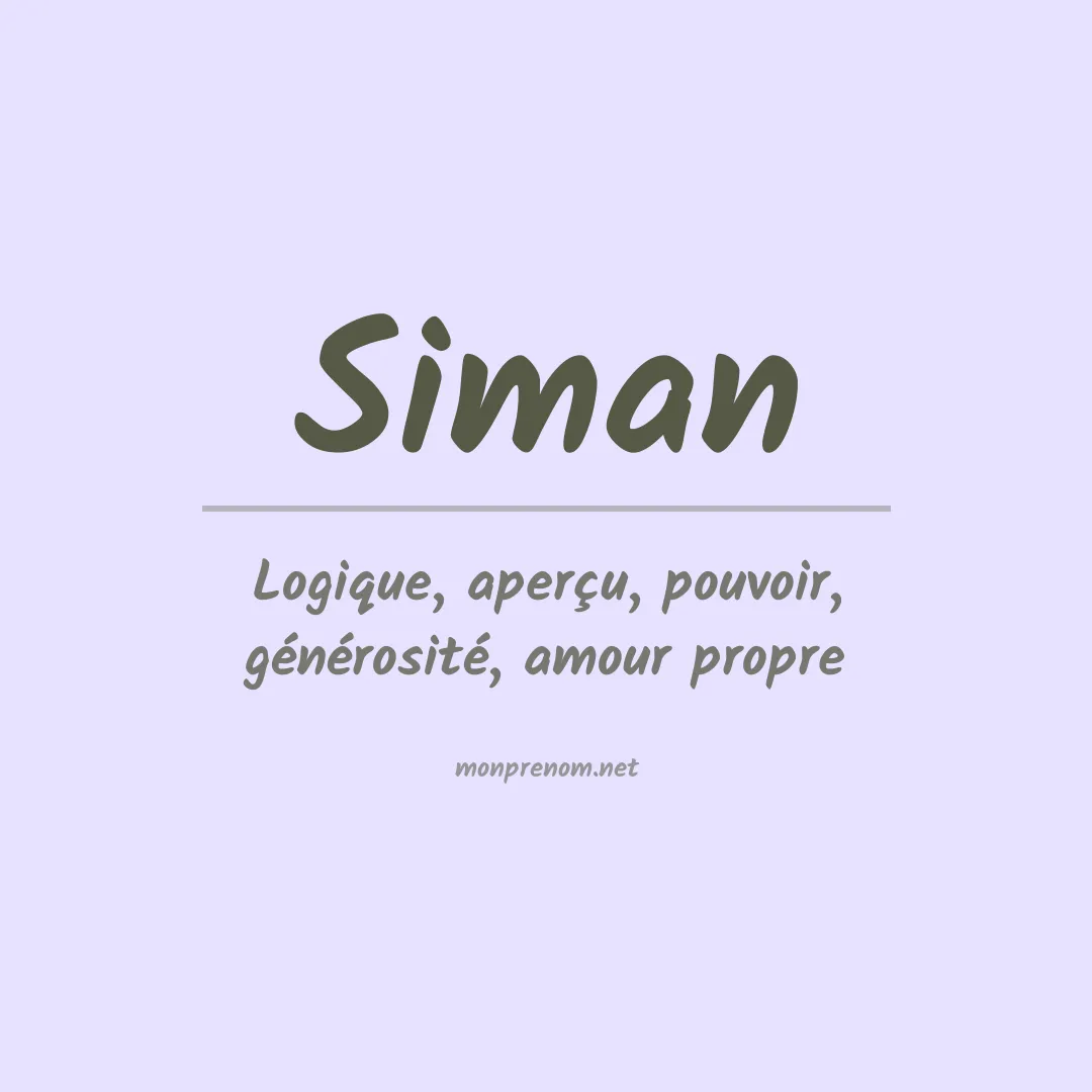 Signification du Prénom Siman
