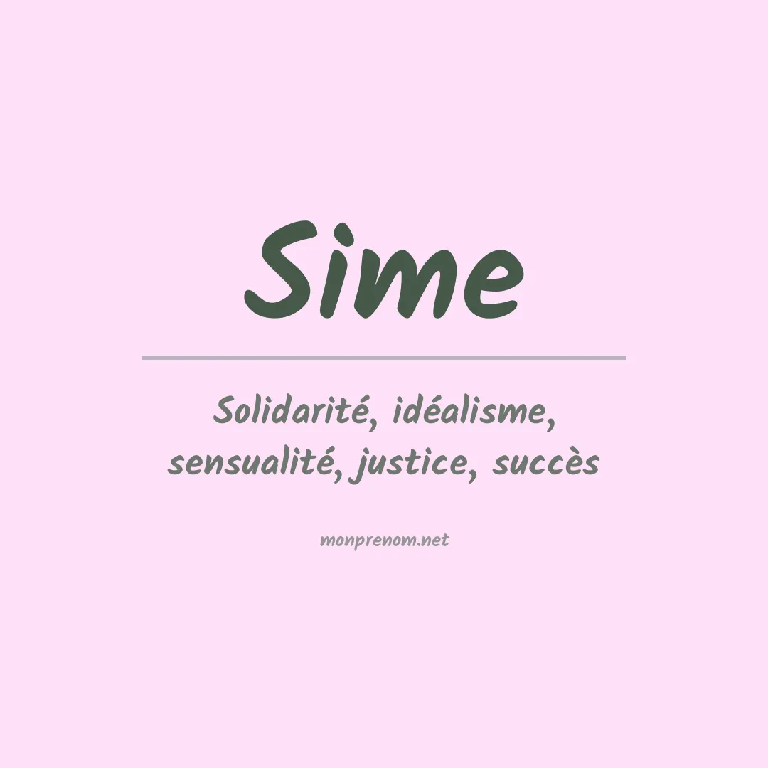 Signification du Prénom Sime