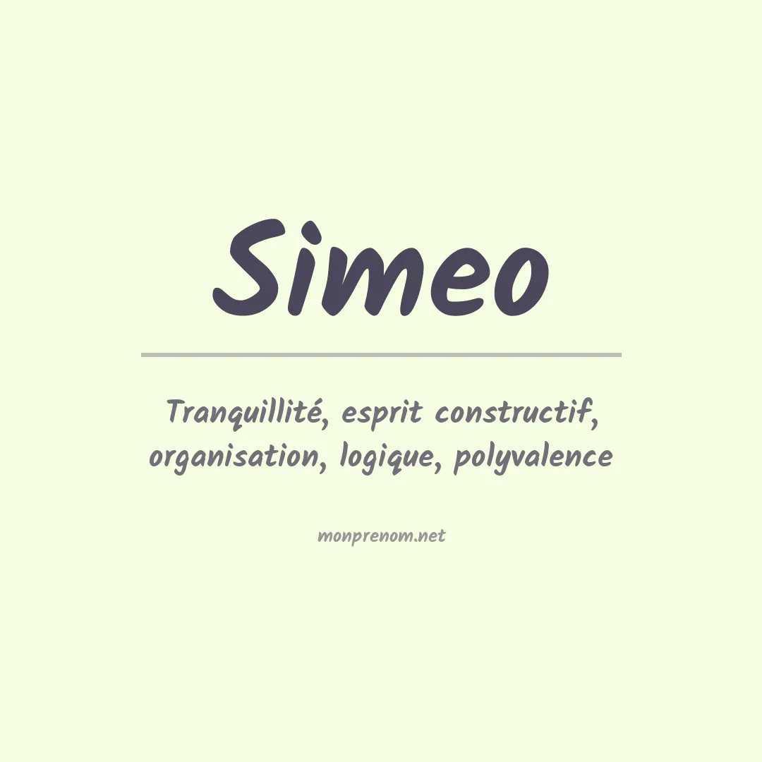 Signification du Prénom Simeo