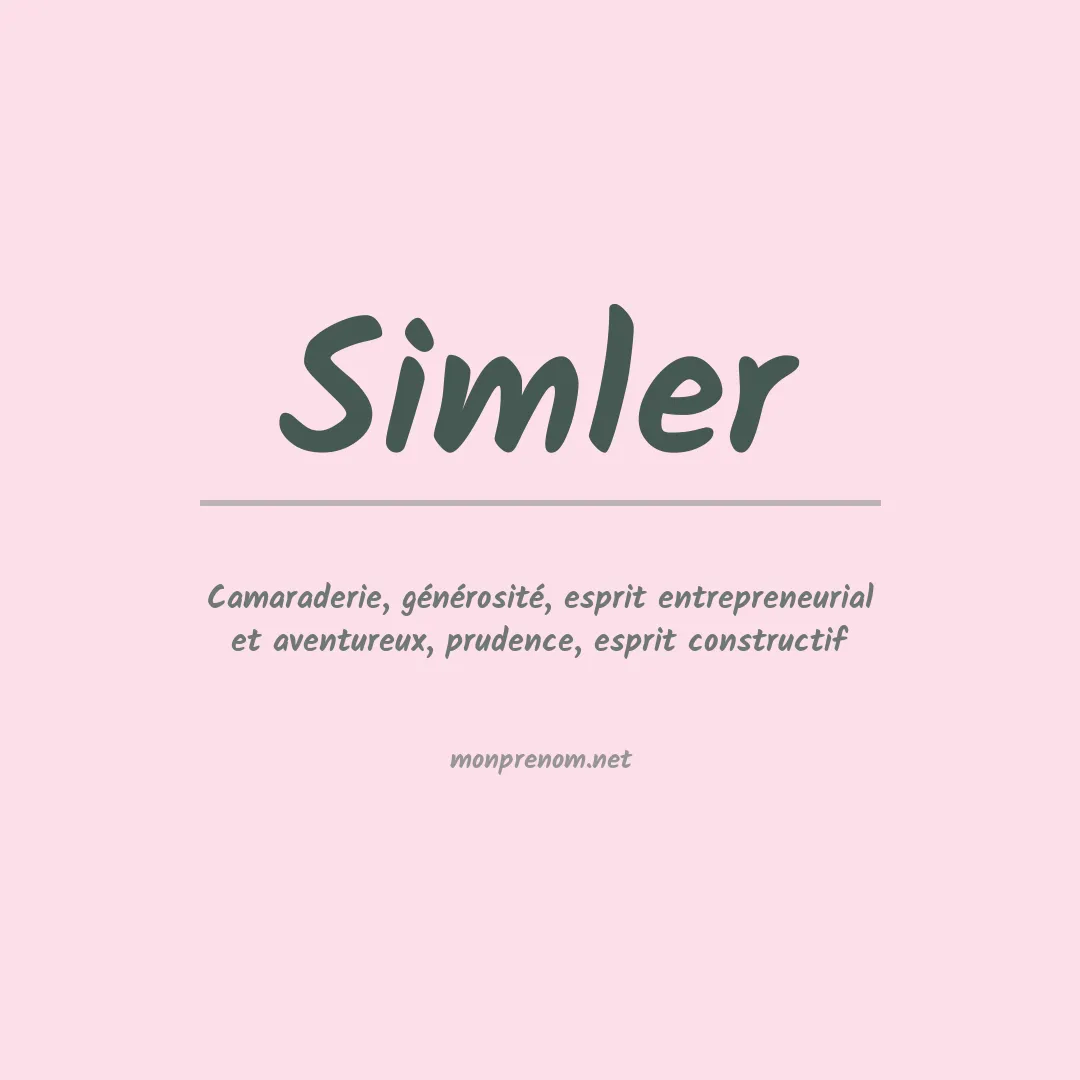 Signification du Prénom Simler