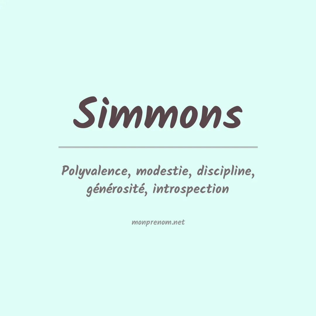 Signification du Prénom Simmons