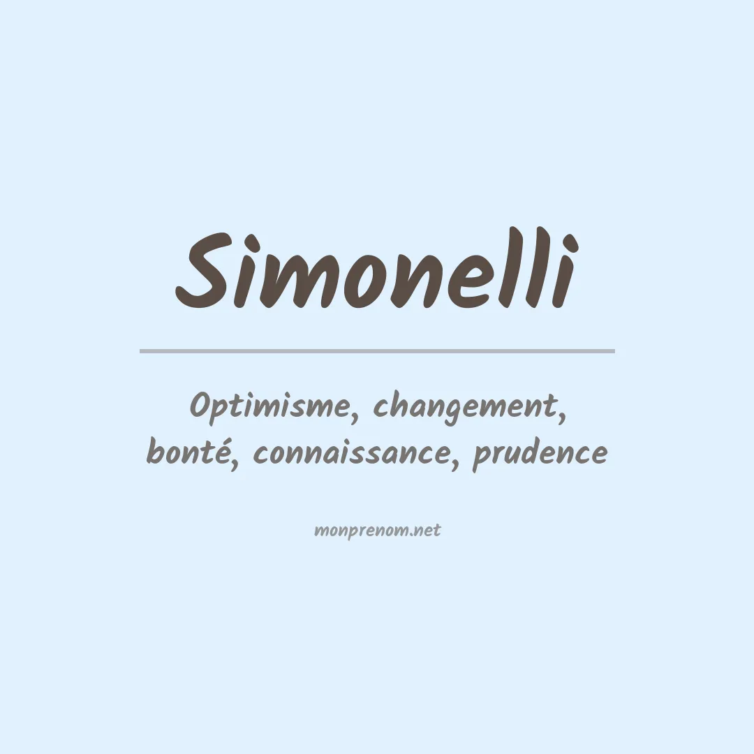 Signification du Prénom Simonelli