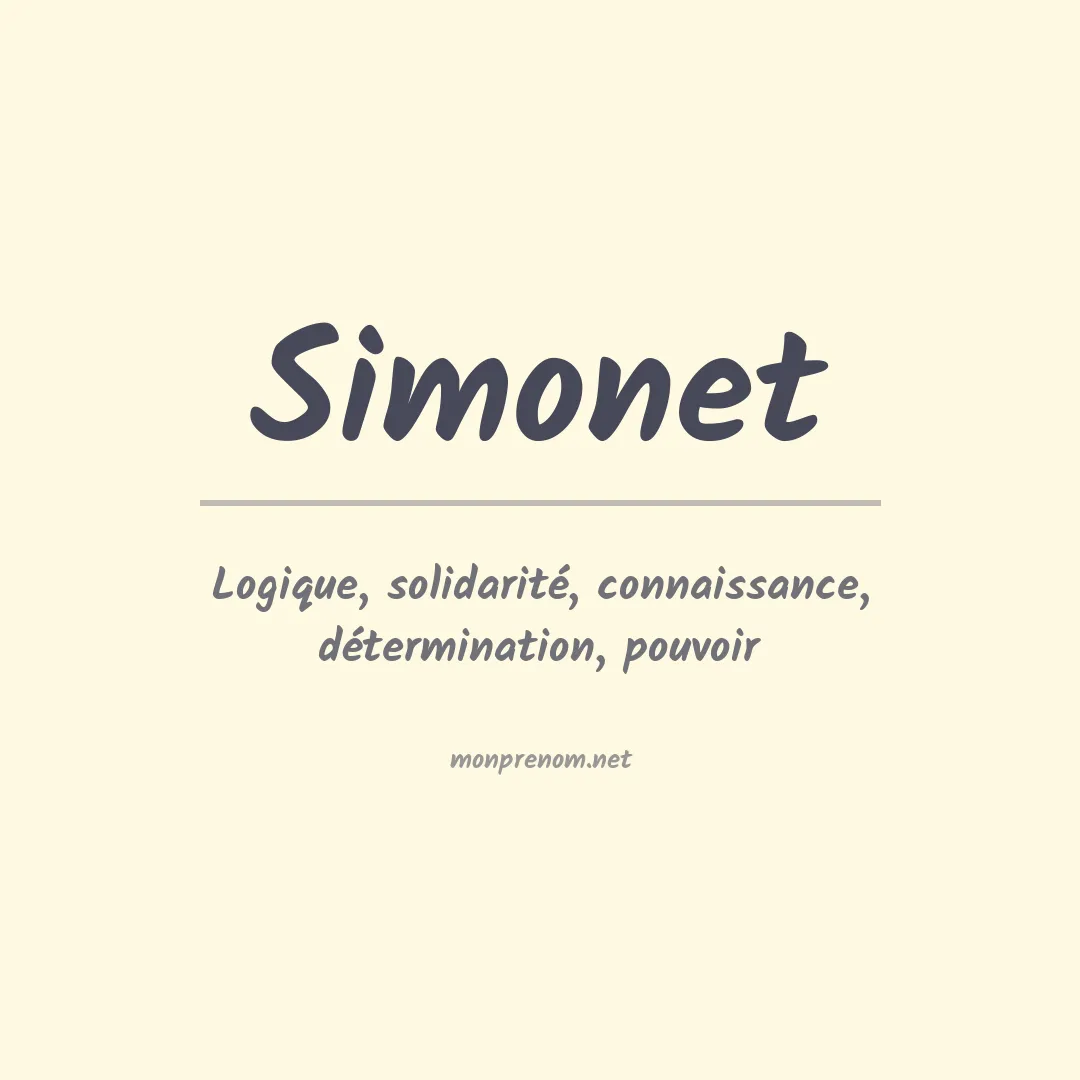 Signification du Prénom Simonet